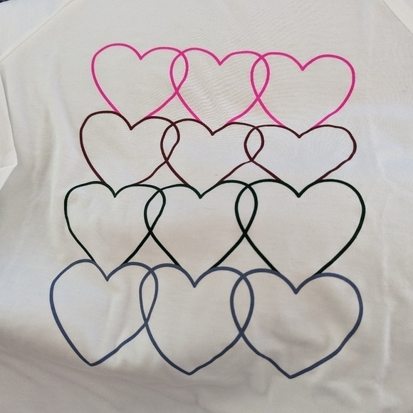 New Gap Kids Raglan Graphic Tee Shirt Long Sleeve Tee Hearts Size XXL 14 - Picture 4 of 9